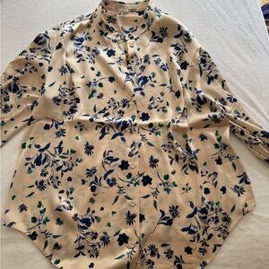 Favorite Daughter Floral Blouse in Cream and Blue